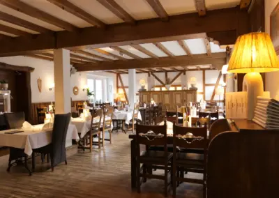 View of restaurant in Brommler Muehle hotel